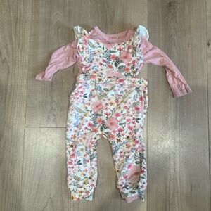 Little Sleepies Ruffle Overalls and Matching Body Suit